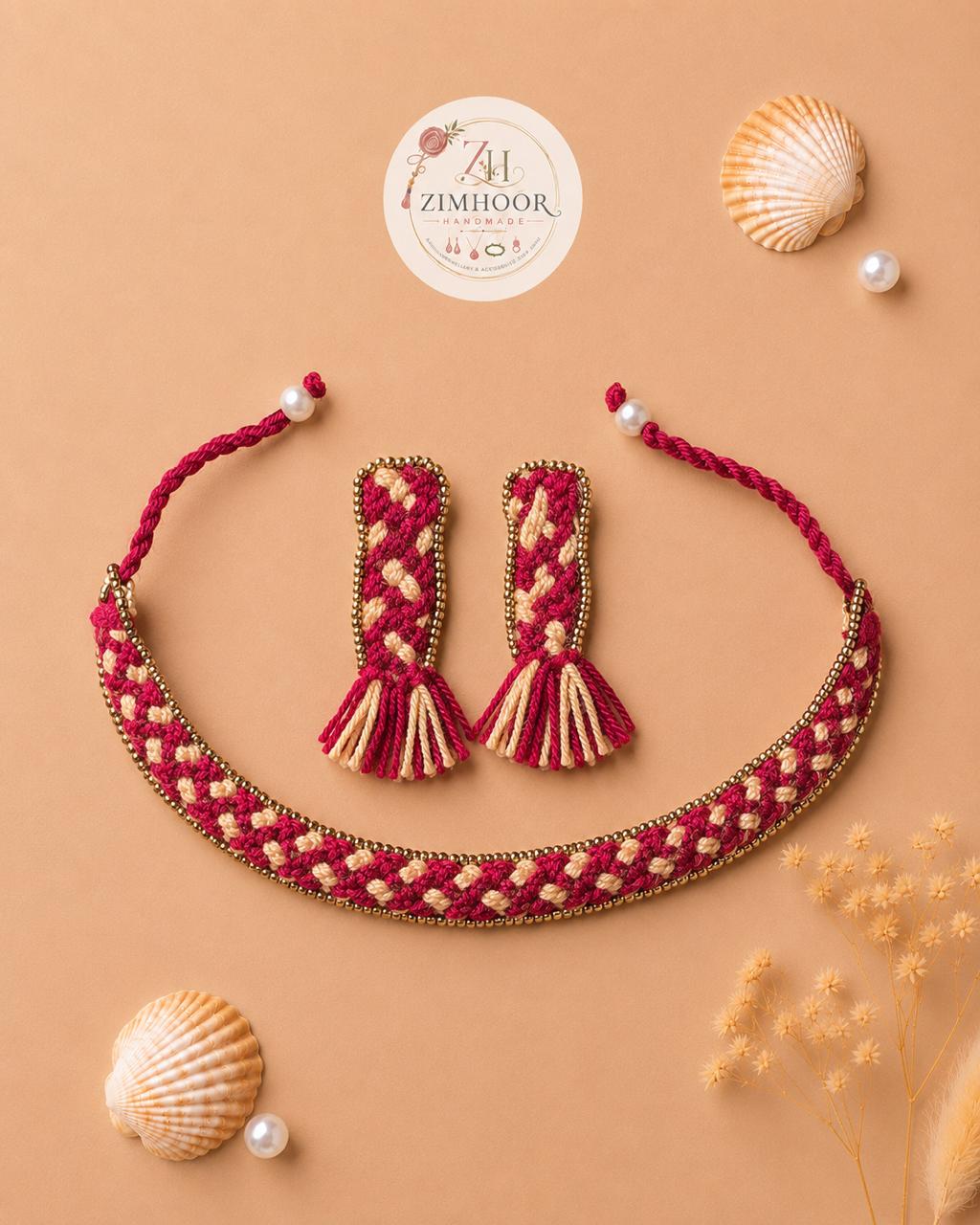 Mehroon & Skin Necklace