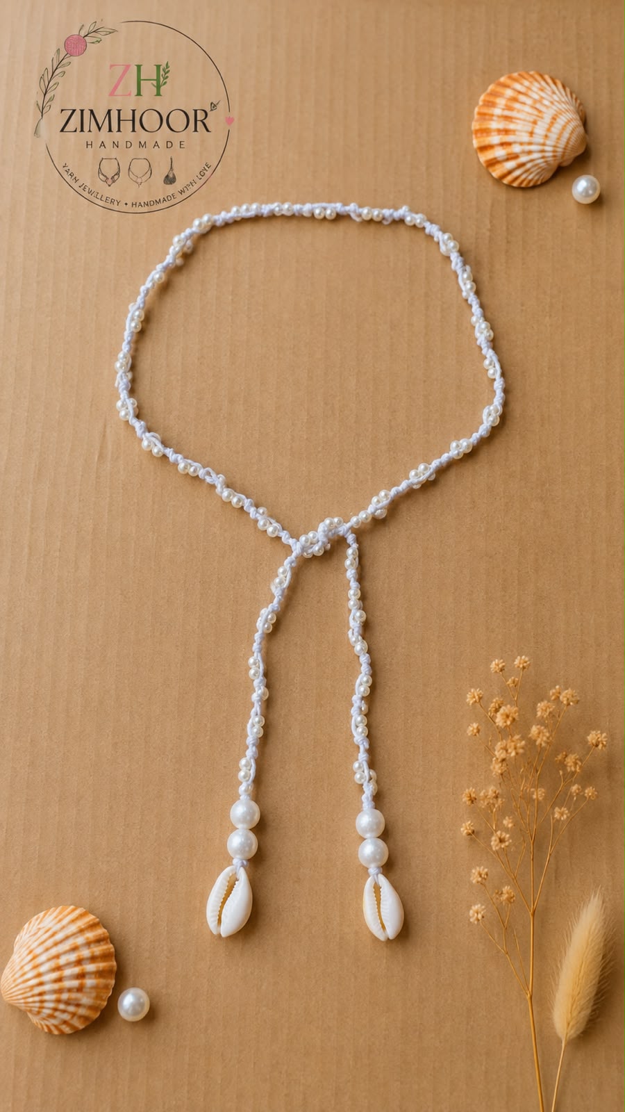 Boho Style White Necklace