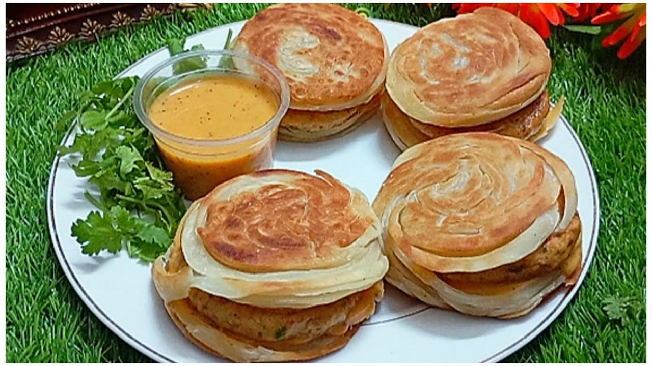 Dubai Lacha Paratha Tikka Burger