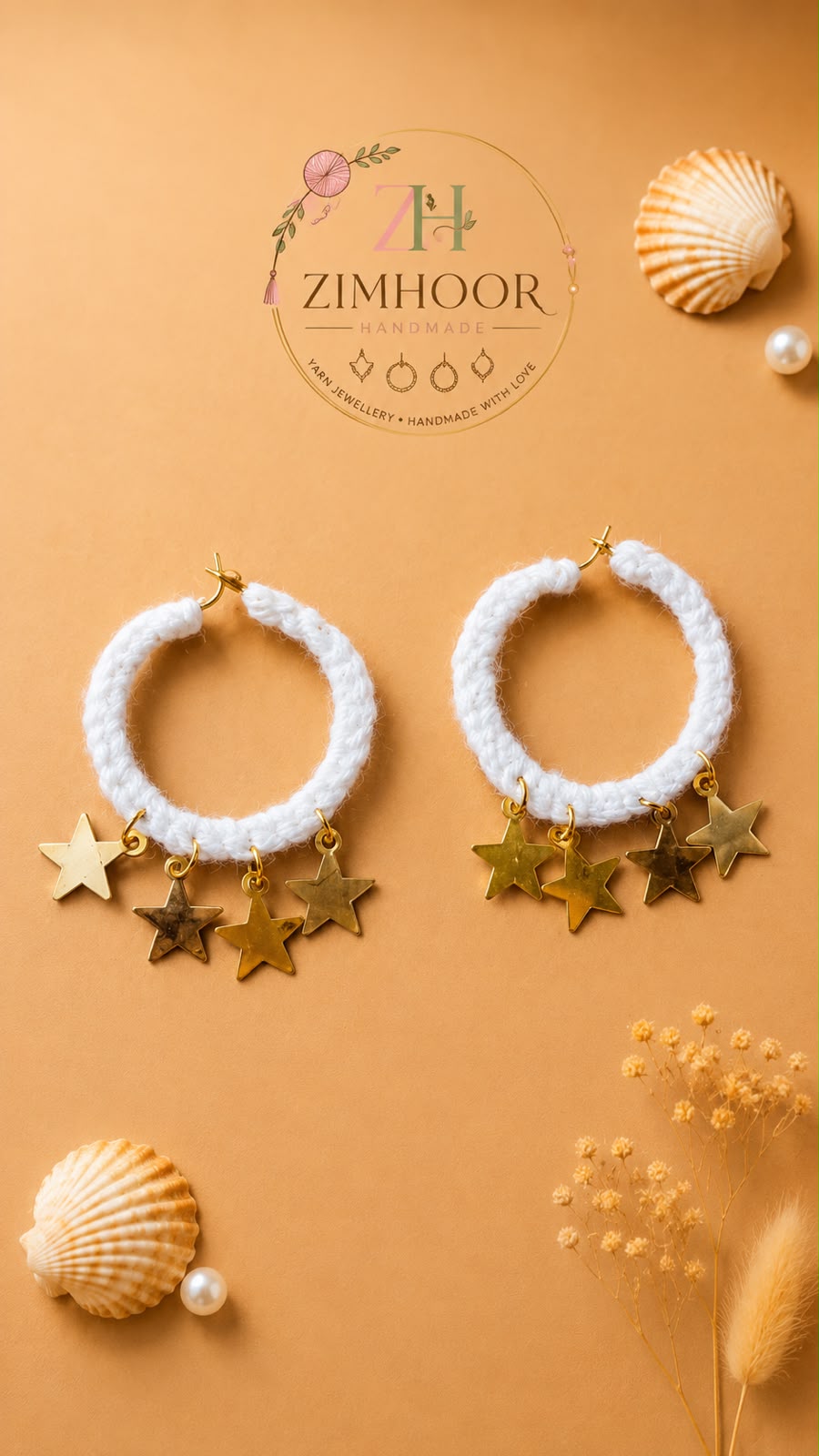 White Yarn Hoops
