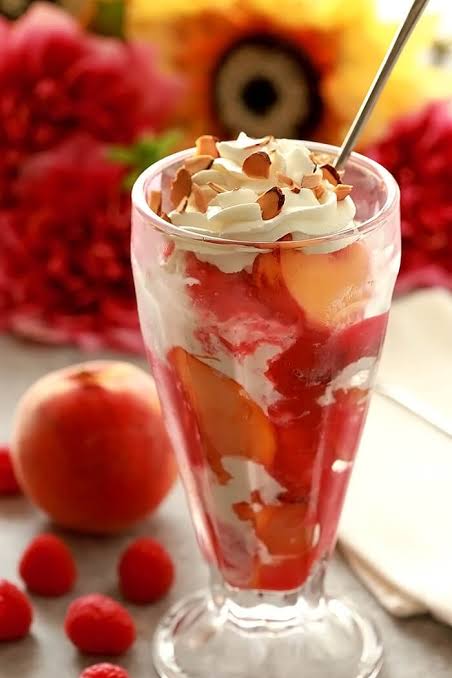 Peach Malba Ice Cream Shake