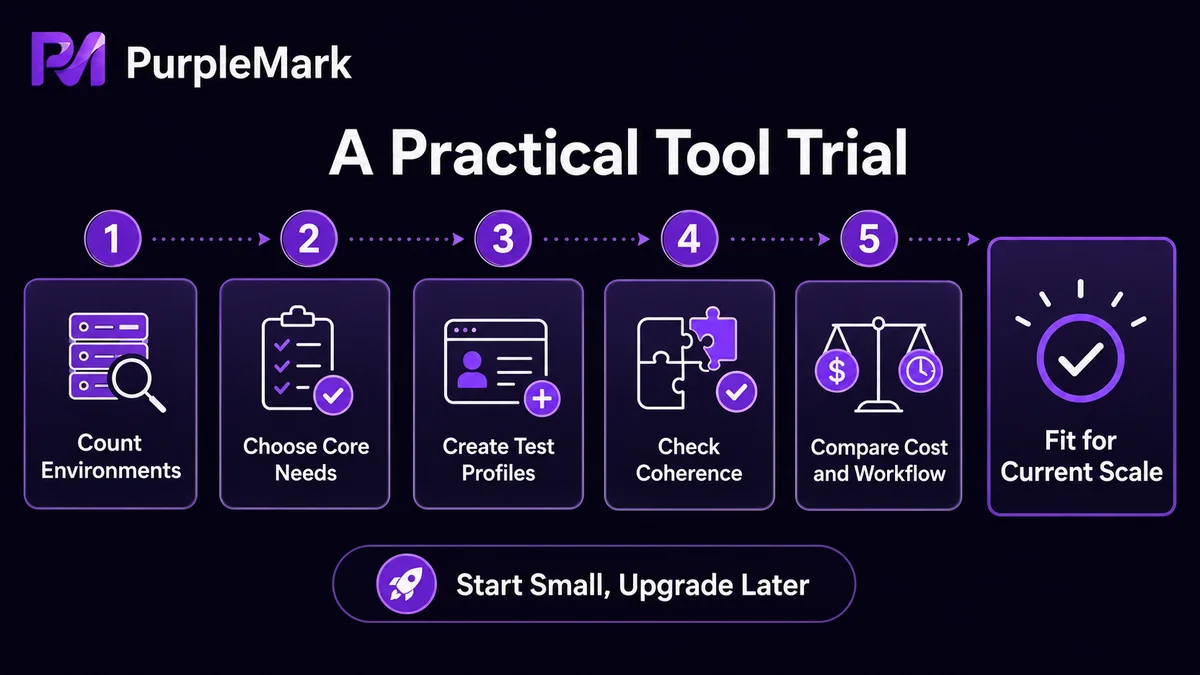 Tool evaluation process from identifying requirements to small-scale trial