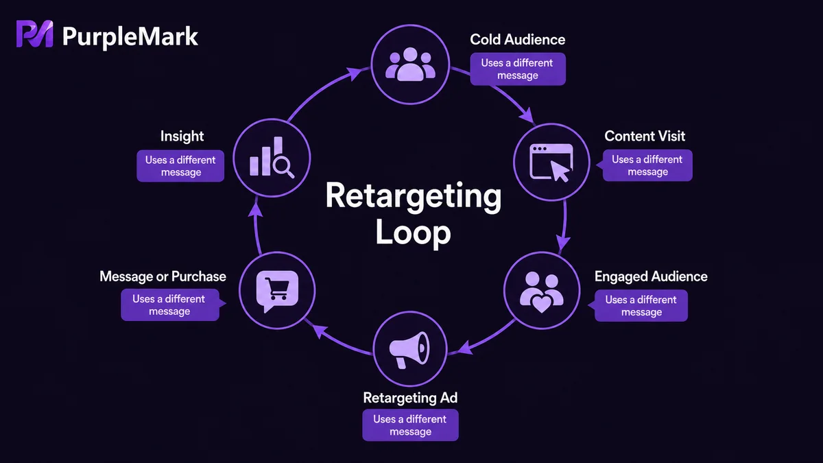 The complete remarketing loop from cold audiences to conversion and insights