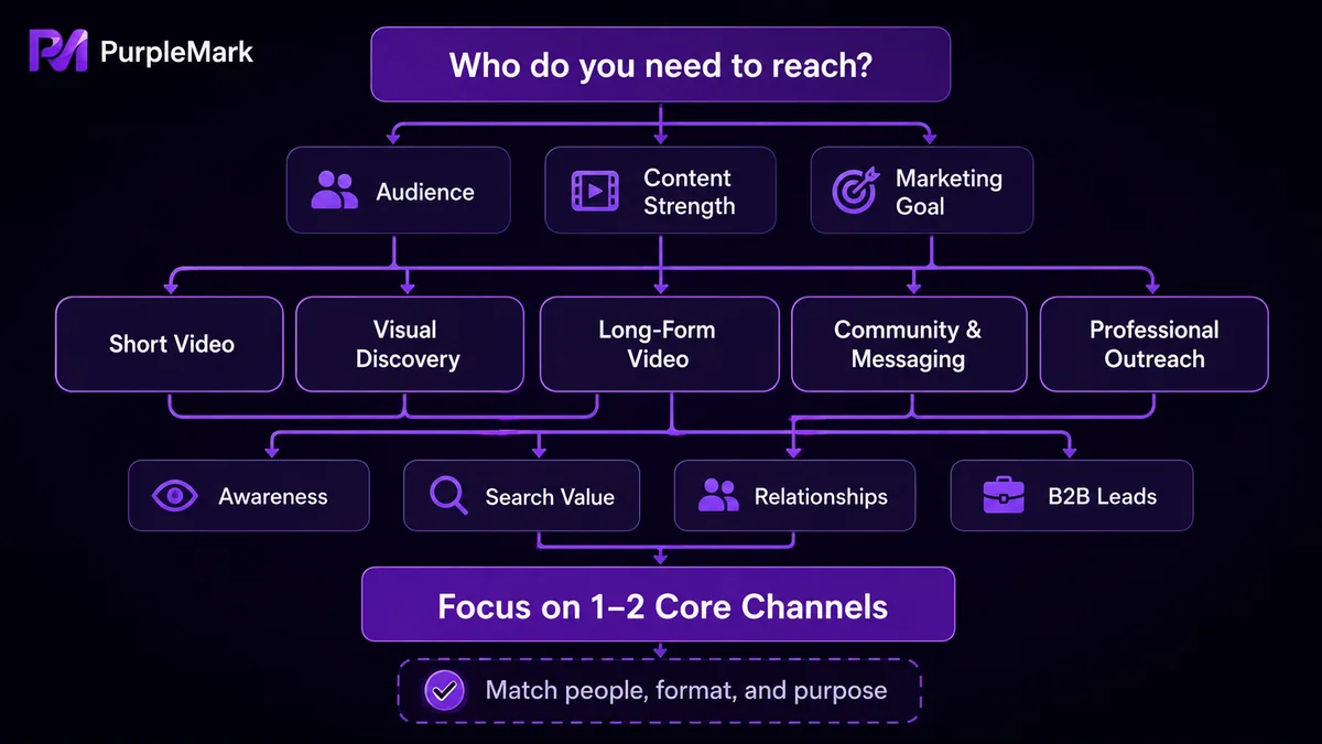 Choose overseas social media channels based on audience, content capability, and marketing goals