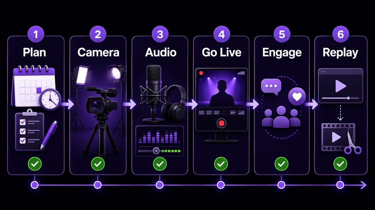 Workflow for planning, broadcasting, replaying, and distributing an X live stream