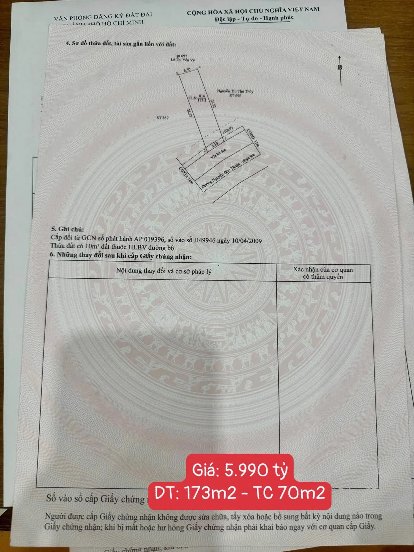 Bán đất mặt tiền kinh doanh 175m2 Nguyễn Đức Thuận, Bình Dương - Ảnh 1