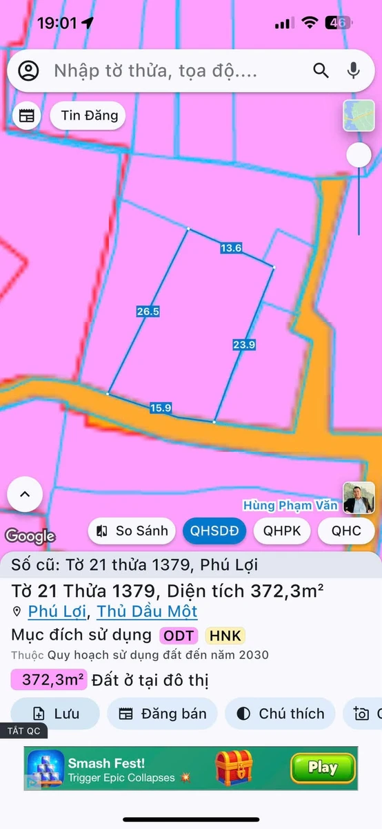 Bán đất kèm nhà Phú Lợi Thủ Dầu Một 372m² – 9,5 tỷ - Ảnh 1