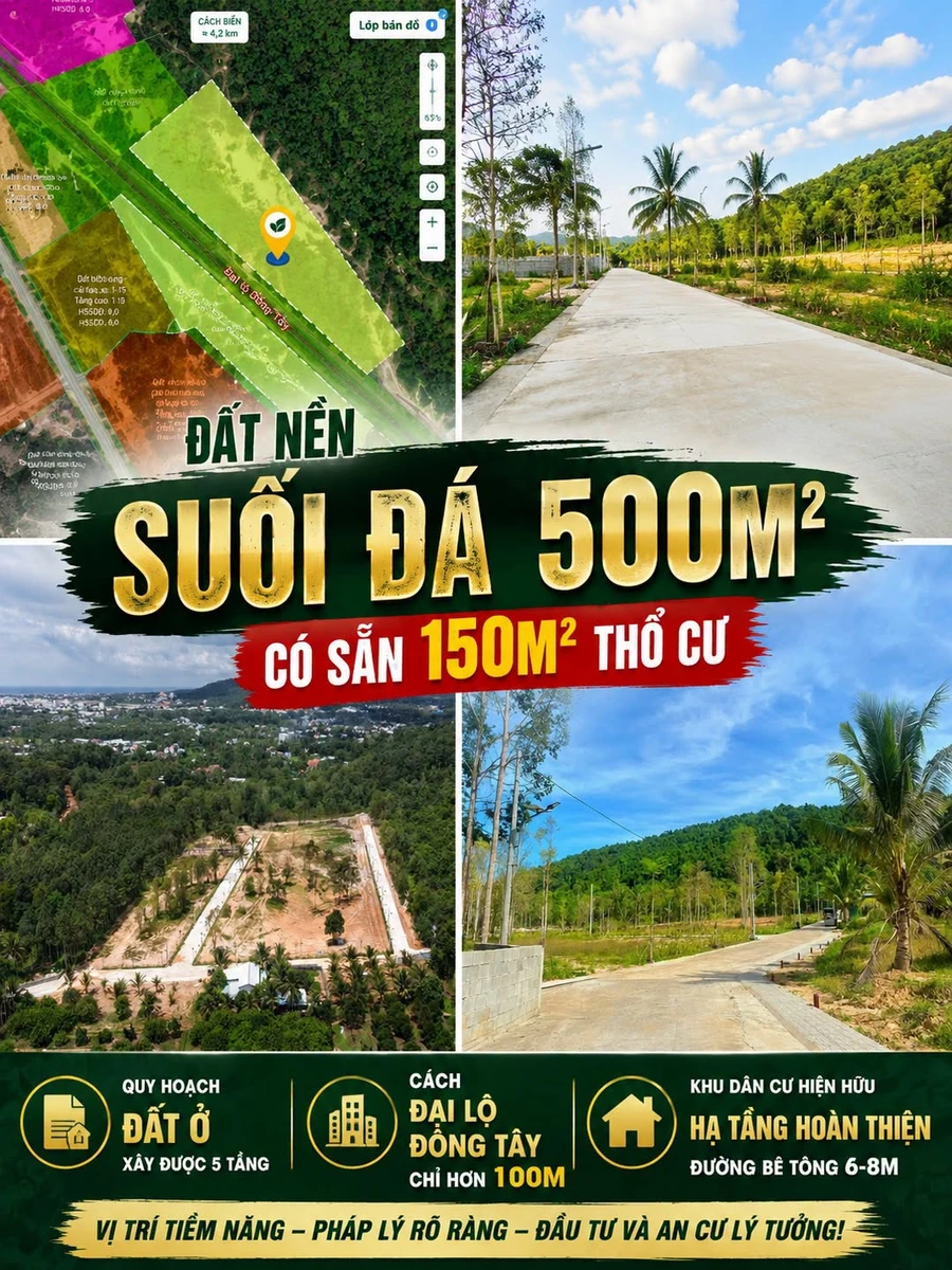 Bán đất nền Suối Đá Phú Quốc 500m² giá 2 tỷ - Ảnh 1