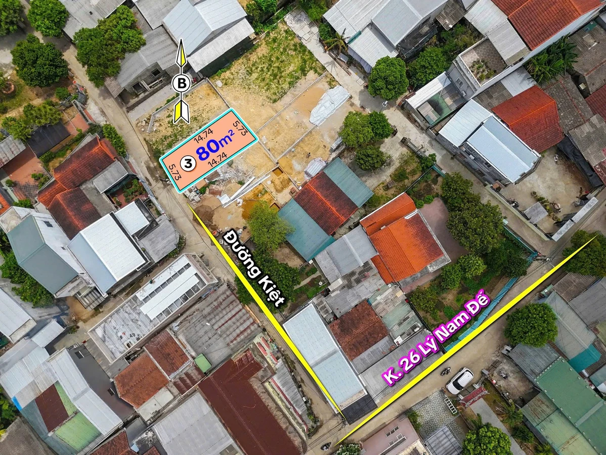 Bán đất 80m2 kiệt K8, K26 Lý Nam Đế, Huế giá 1,35 tỷ - Ảnh thu nhỏ 3