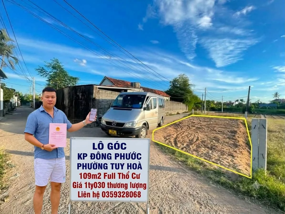 Bán lô góc 109m² thổ cư Phường Tuy Hoà, Bình Tân - Ảnh 1