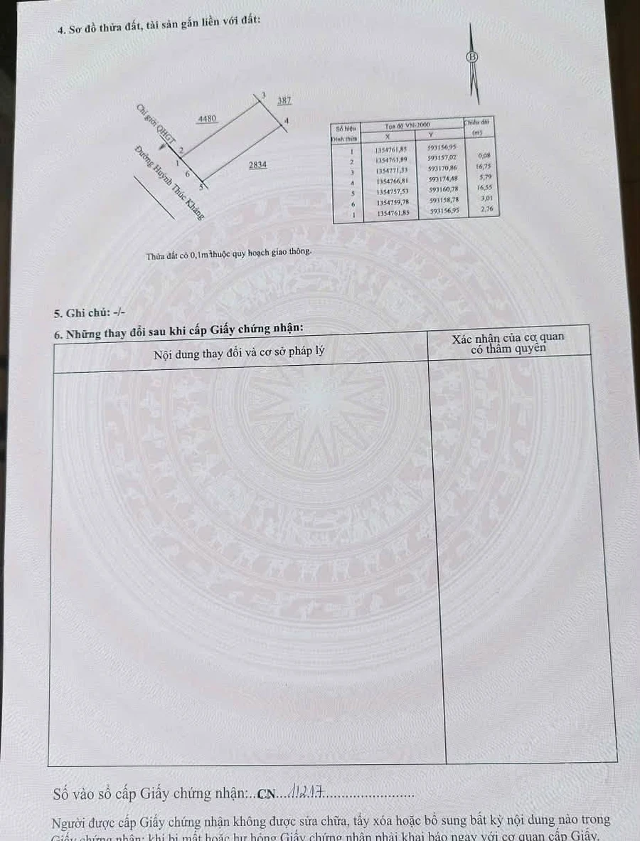 Bán đất thổ cư 96 m2 Huỳnh Thúc Kháng Khánh Hòa - Ảnh thu nhỏ 4