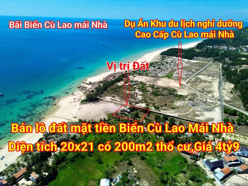 Bán đất mặt biển Cù Lao Mái Nhà 420m2, 4 tỷ 900