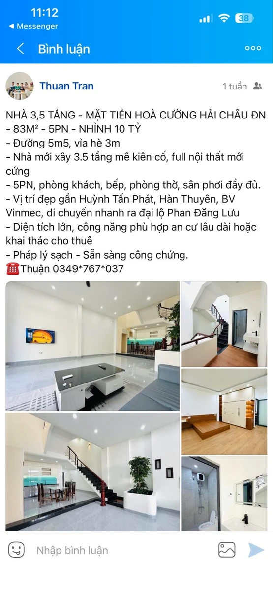 Bán nhà 3,5 tầng mặt tiền 83m², 5PN tại Đà Nẵng - Ảnh 1