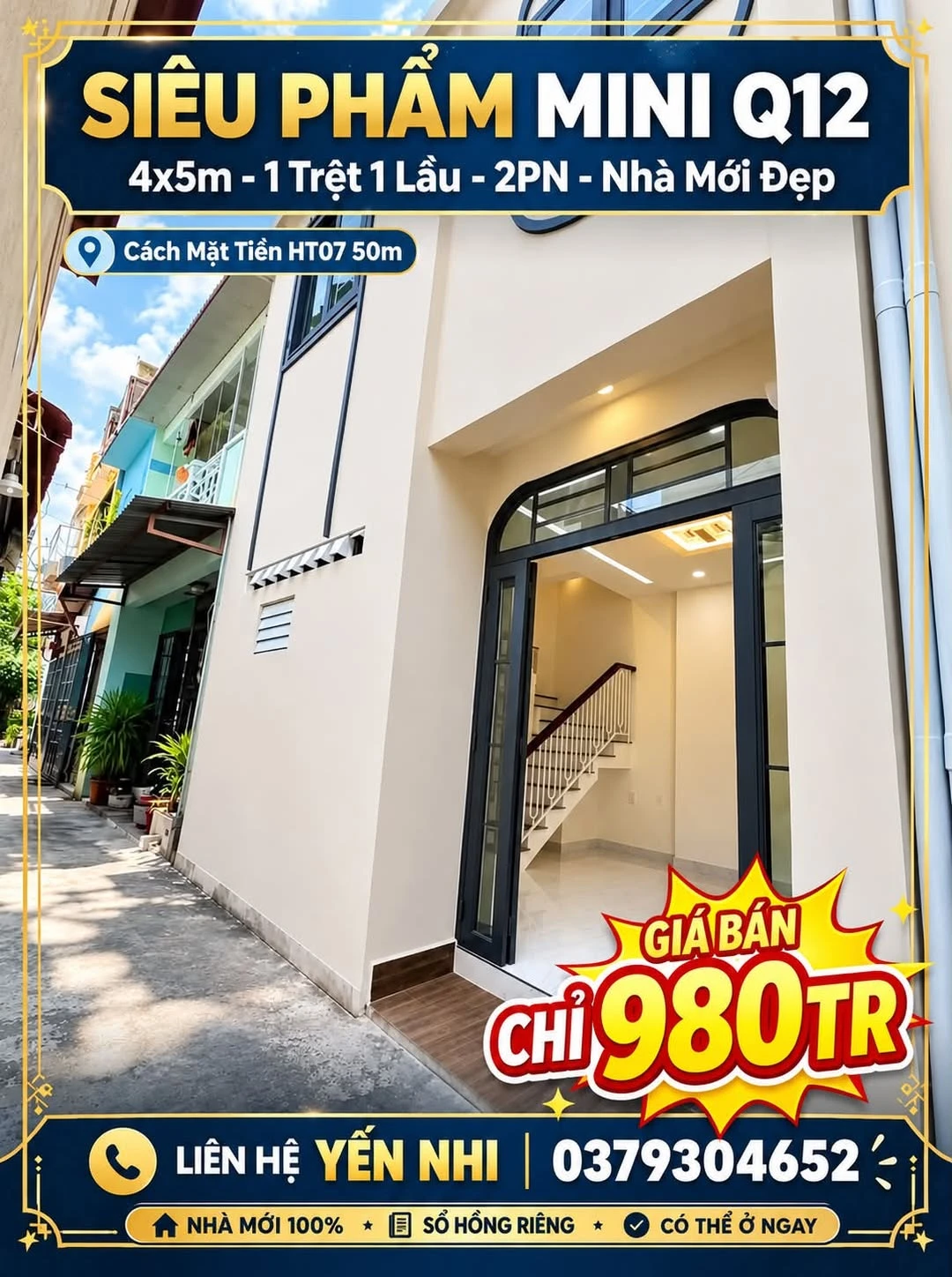 Bán nhà mini 2PN 20m² 860 triệu Quận 12 - Ảnh 1