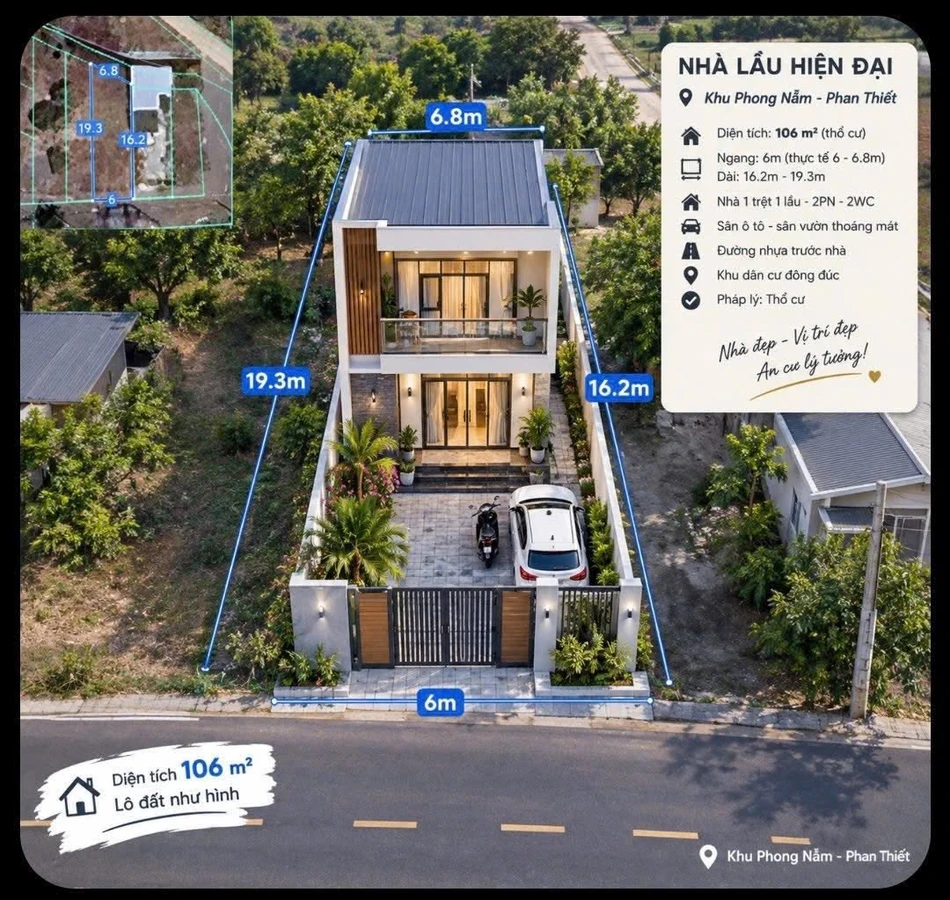 Bán lô đất mặt tiền 106m² khu dân cư Phong Nẫm, Phan Thiết - Ảnh thu nhỏ 2