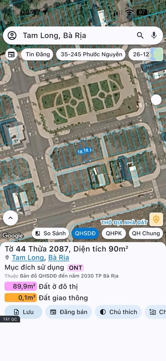 Bán đất 5x18 (90m2) khu TĐC Hòa Long, đối diện công viên, gần bệnh viện Bà Rịa - Ảnh 1
