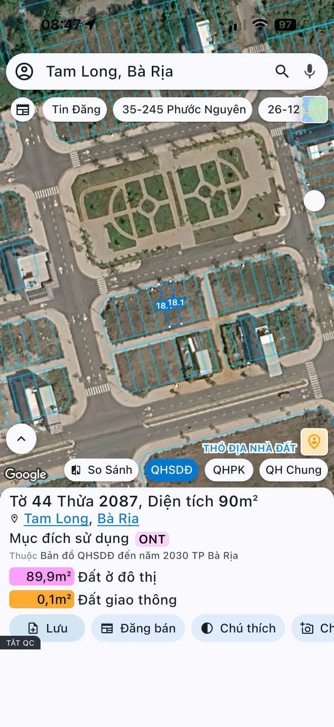 Bán đất 5x18 (90m2) khu TĐC Hòa Long, đối diện công viên, gần bệnh viện Bà Rịa - Ảnh 1
