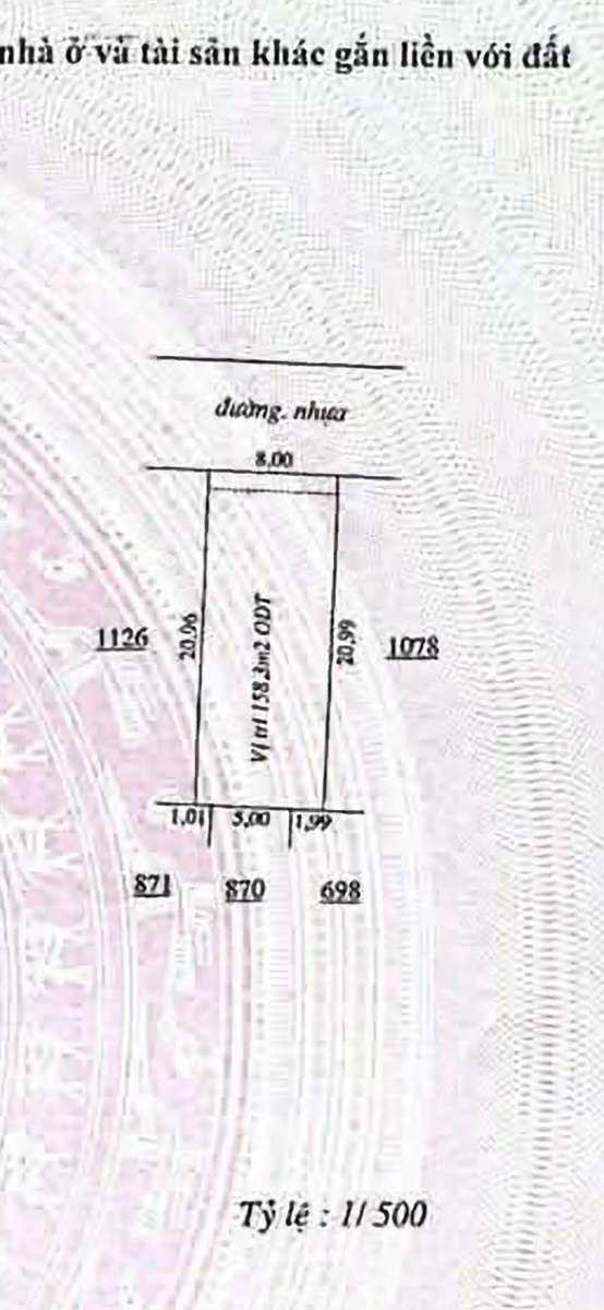 Bán đất 8x20.99m, 167.92m² gần thổ cư, đường 6m - Ảnh 1