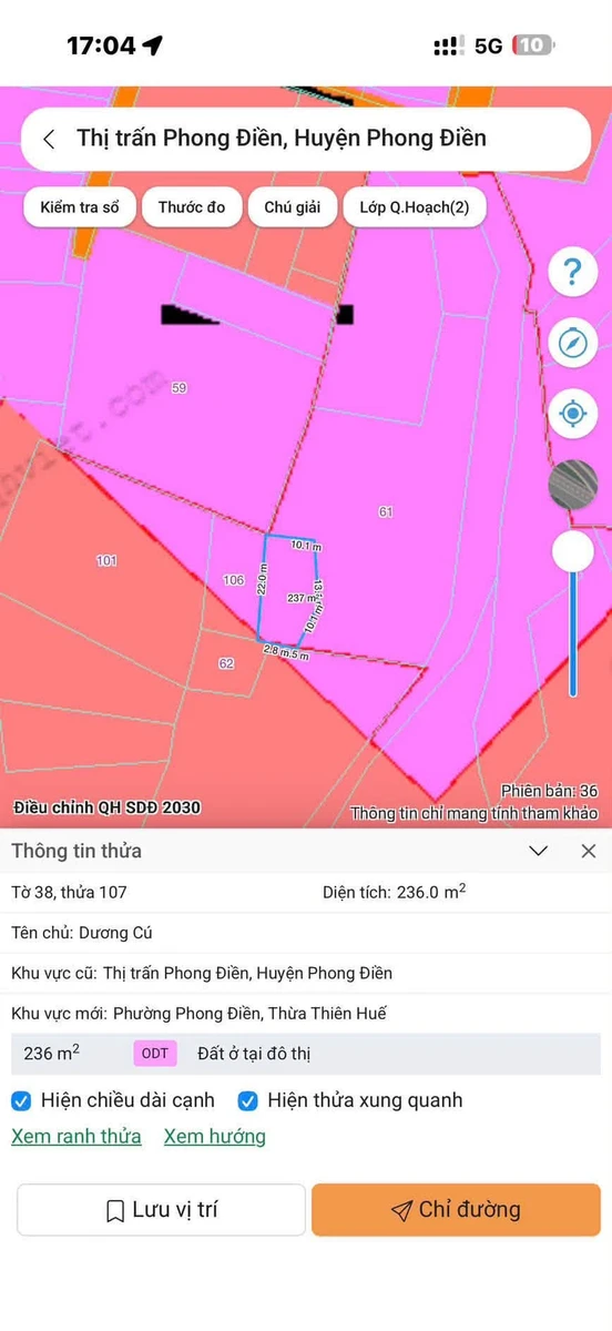 Bán lô đất cây lâu năm 224 m2 giá 39 triệu tại phường Phong Điền, Huế - Ảnh thu nhỏ 3