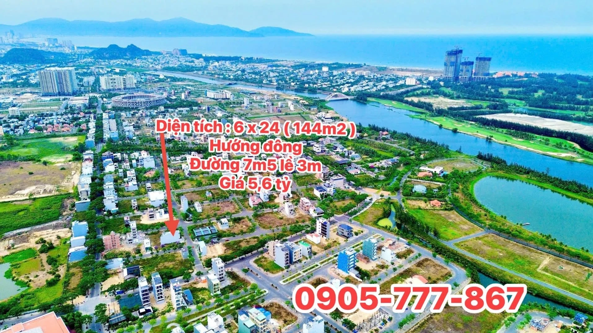 Bán lô đất 144m² sát Đại học FPT Đà Nẵng, giá 5,6 tỷ - Ảnh 1