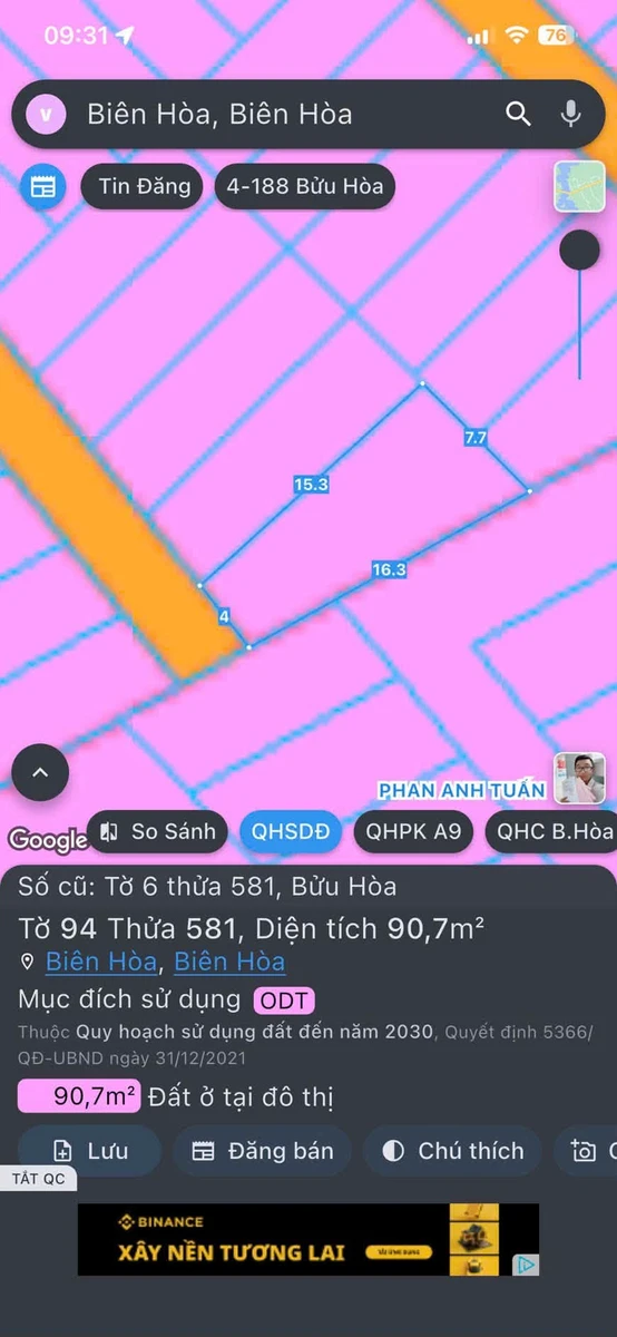 Bán lô đất thổ cư 90m2 phường Bửu Hòa, Biên Hòa giá 2,7 tỷ - Ảnh thu nhỏ 3
