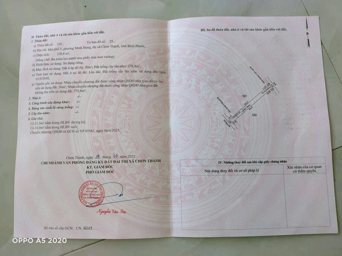 Bán đất Minh Hưng Chơn Thành 328m2 giá 295 triệu - Ảnh thu nhỏ 2