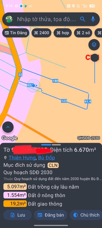 Bán đất Bình Phước 32m vú sữa cà phê 1 tỷ 550 triệu