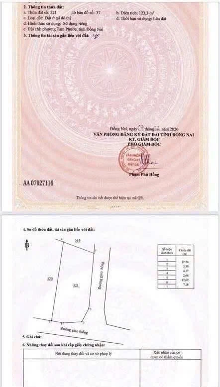 Bán đất thổ cư góc 2 mặt tiền 123m2 đường Nguyễn Hoàng, Tam Phước, giá 2 tỷ - Ảnh 1