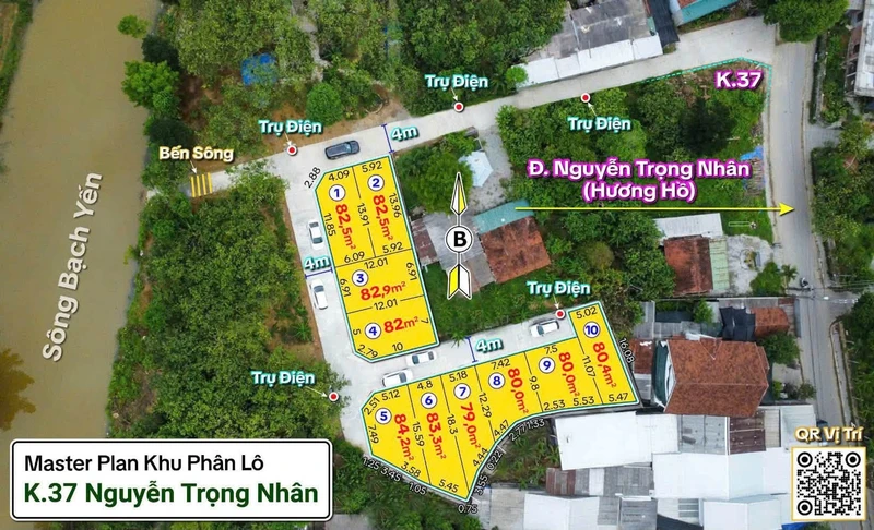 Bán đất 82m² 2 mặt tiền Kim Long, Huế 980 triệu