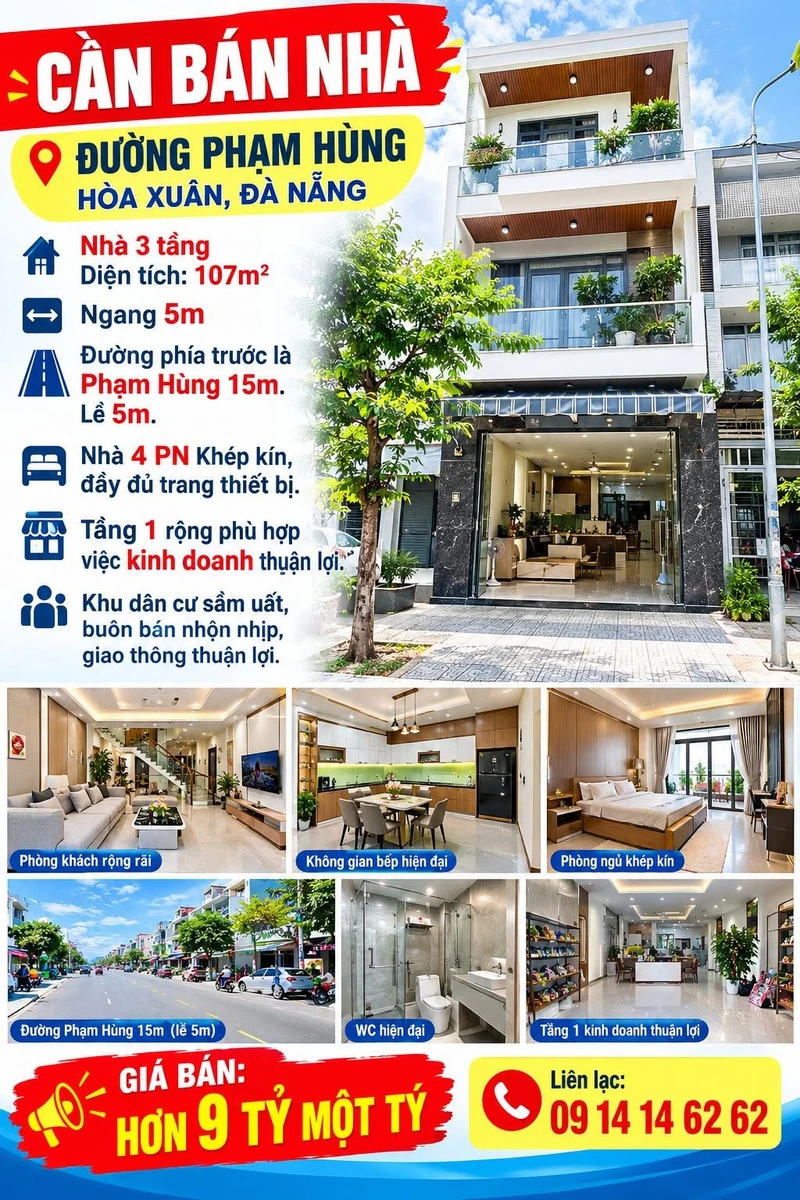 Bán nhà 4 phòng ngủ 107m2 đường Phạm Hùng, Đà Nẵng - Ảnh 1