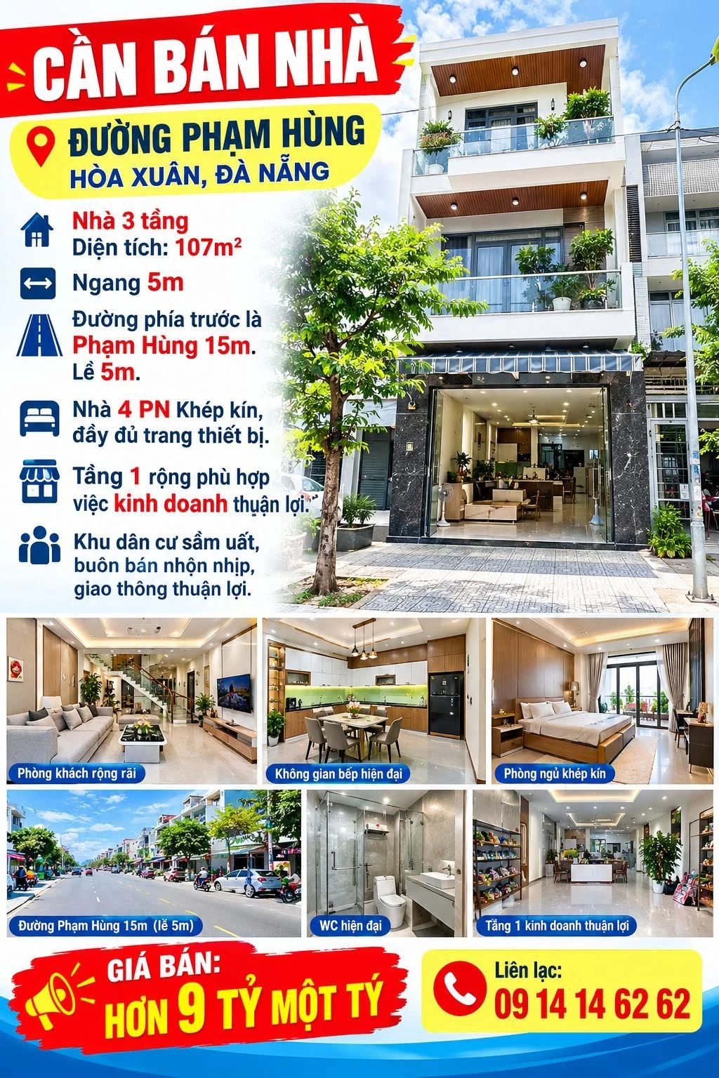 Bán nhà 4 phòng ngủ 107m2 đường Phạm Hùng, Đà Nẵng - Ảnh 1