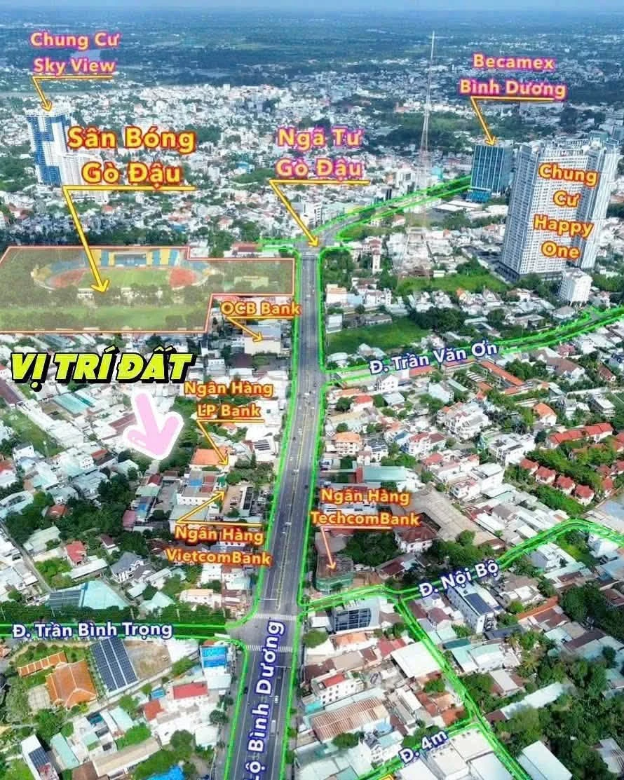 Bán lô góc 2 mặt tiền 111.6m² Phú Thọ Thủ Dầu Một 2.15 tỷ - Ảnh 1
