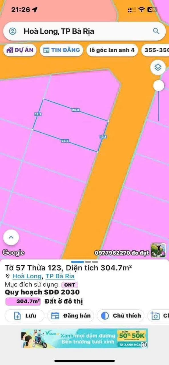 Bán lô đất biệt thự 300m² phường Tam Long 3,7 tỷ - Ảnh thu nhỏ 3