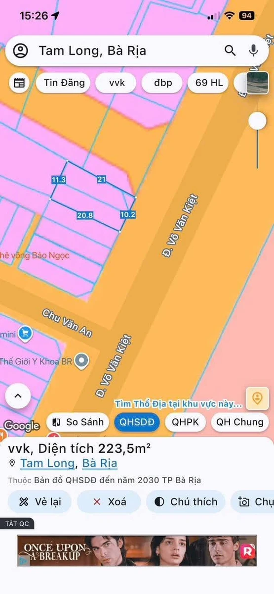 Bán 2 lô liền kề mặt tiền Võ Văn Kiệt 210m2 - Ảnh thu nhỏ 3