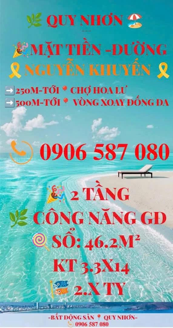 Bán nhà 2 tầng 46.2m² mặt tiền Nguyễn Khuyến, Quy Nhơn - Ảnh 1