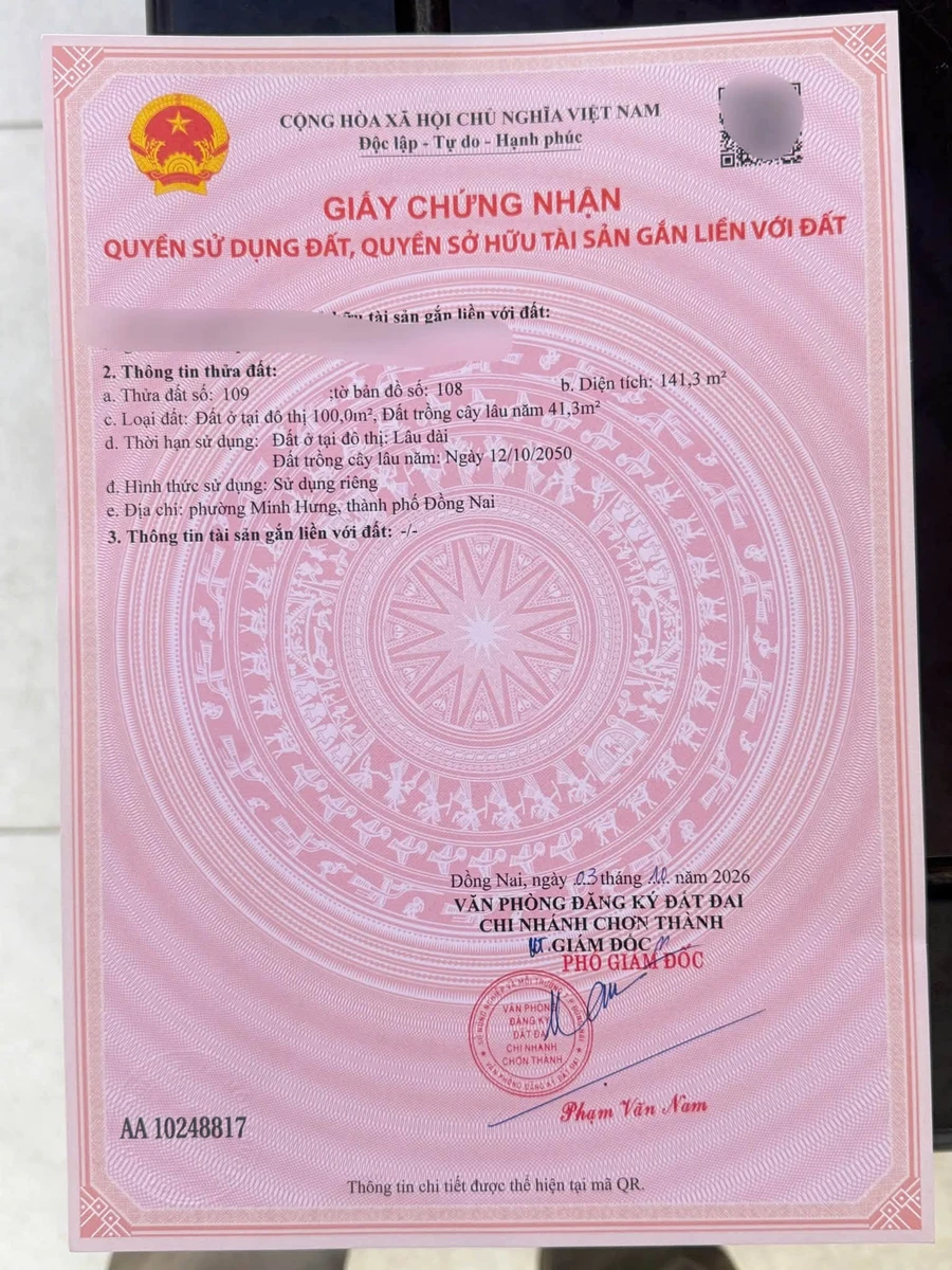 Bán đất nền 100m2 đường Minh Hưng 950 triệu - Ảnh thu nhỏ 5