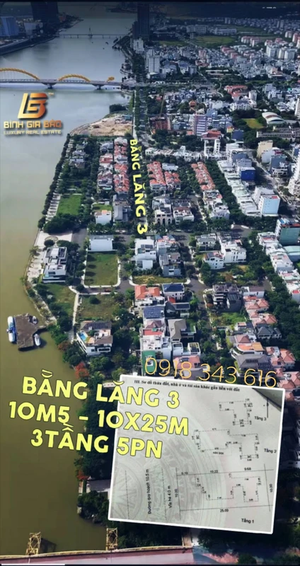 Bán villa Bằng Lăng 3 250m² bên sông Hàn, Đà Nẵng