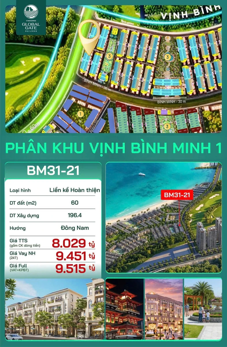 Bán nhà liền kề BM31-21 60m2 4 tầng Vinhomes Global Gate Hạ Long, Quảng Ninh - Ảnh thu nhỏ 2
