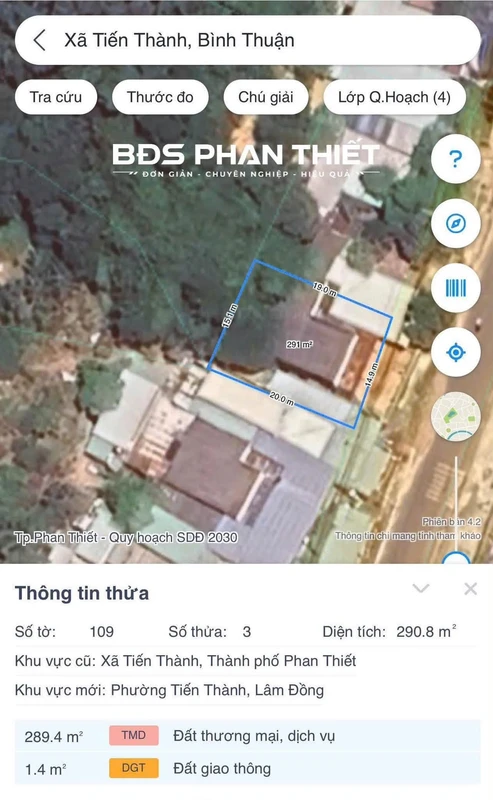 Bán đất biển Tiến Thành Phan Thiết 4.265m² mặt tiền 12m