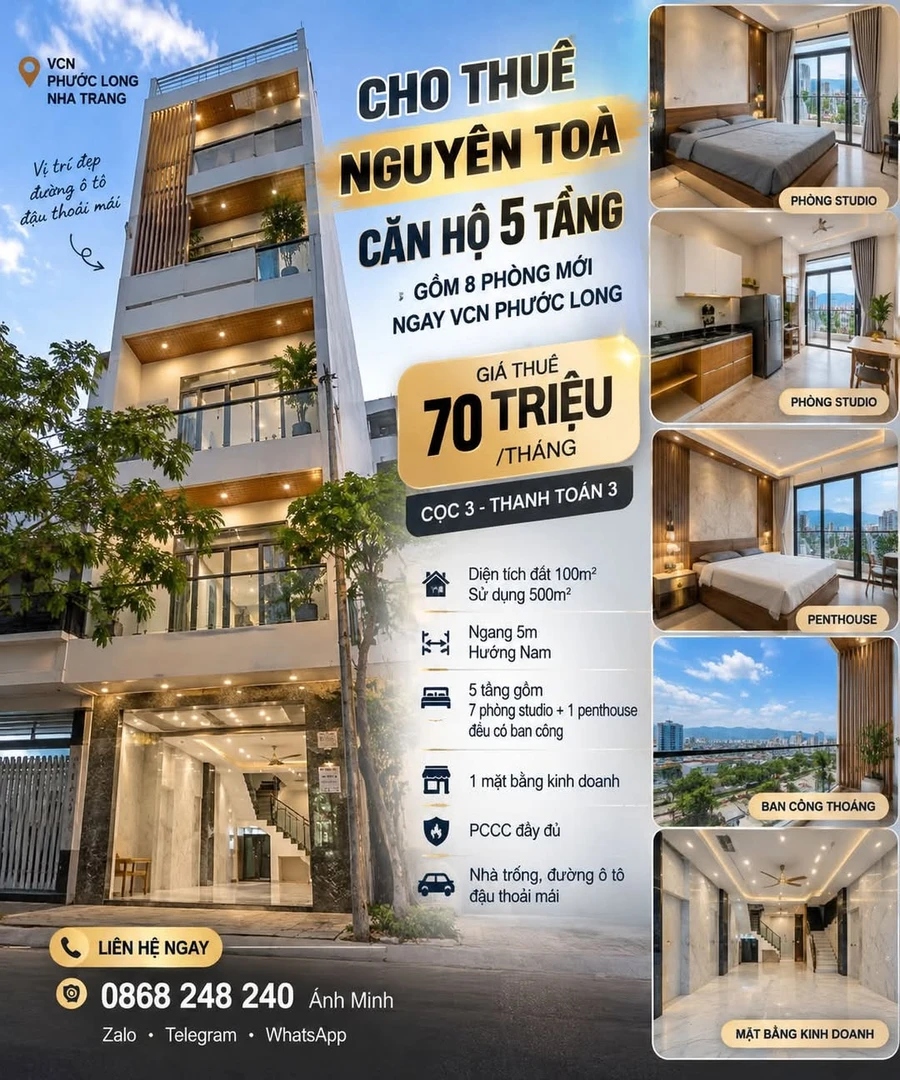 Cho thuê toà nhà 8 phòng 500m² VCN Phước Long Thủ Đức - Ảnh 1