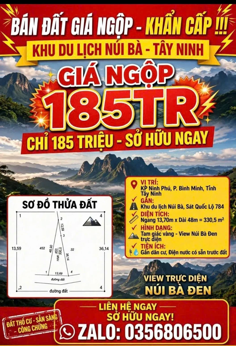Bán đất Tây Ninh khu du lịch Núi Bà 658m² view núi - Ảnh thu nhỏ 2