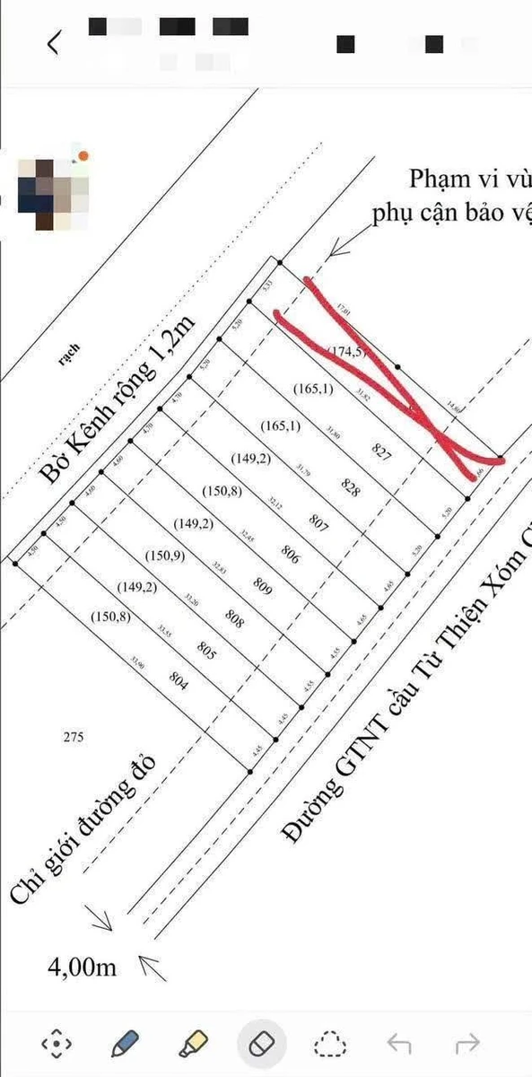 Bán đất thổ cư mặt tiền Cầu Tư Thiện 165m2 820 triệu Cần Đước - Ảnh thu nhỏ 4