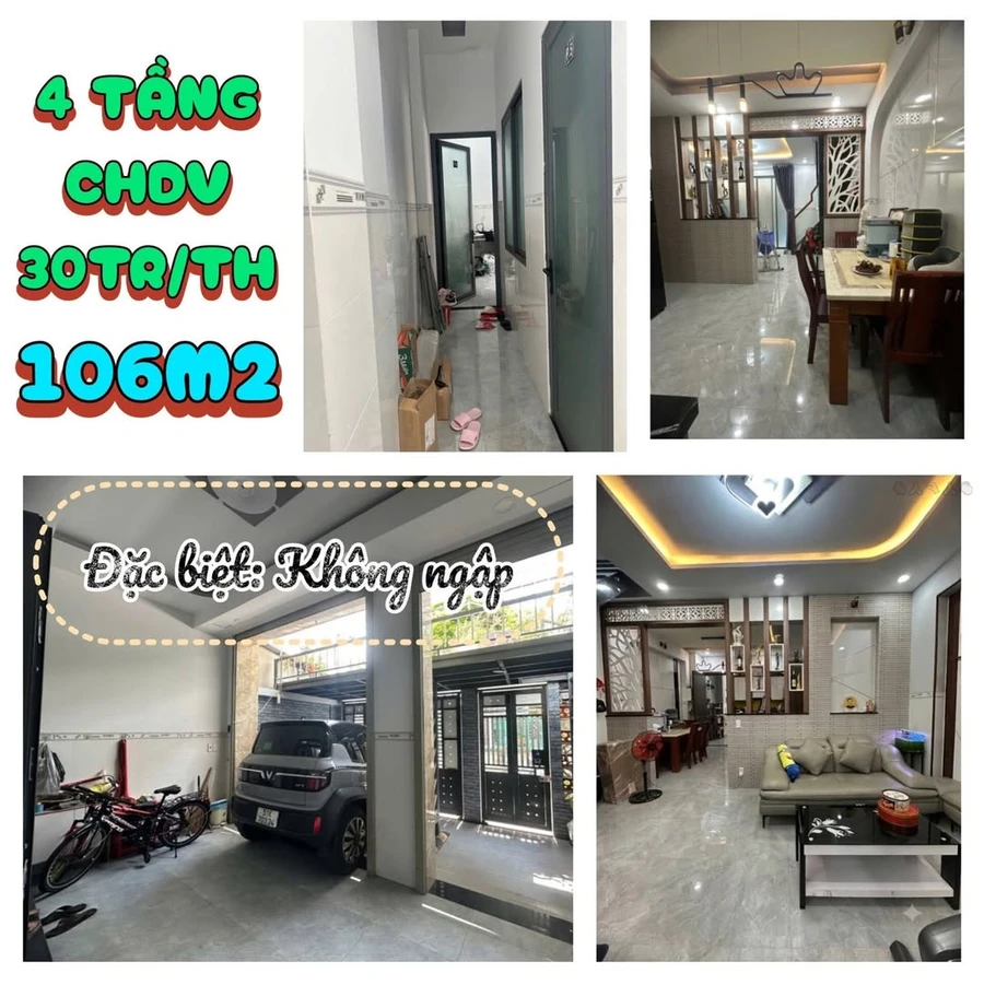Bán nhà 4 tầng 106m2 Bình Chiểu thu nhập 30tr/tháng hơn 8 tỷ - Ảnh 1