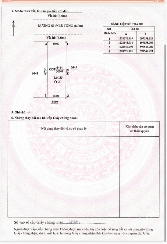 Bán lô đất 10x30m (300m²) full thổ cư 2 tỷ 750 tại Bình Dương