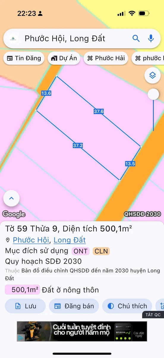 Bán đất 500m2 Tỉnh lộ 44B Phước Hải, BRVT - Ảnh thu nhỏ 3