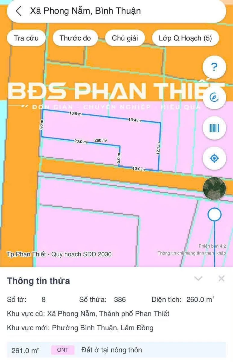 Bán lô đất góc 2 mặt tiền Xuân Phong 260m² Phan Thiết - Ảnh thu nhỏ 3
