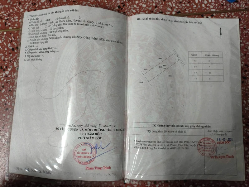 Bán đất 231m2 Long An 2 tỷ 2