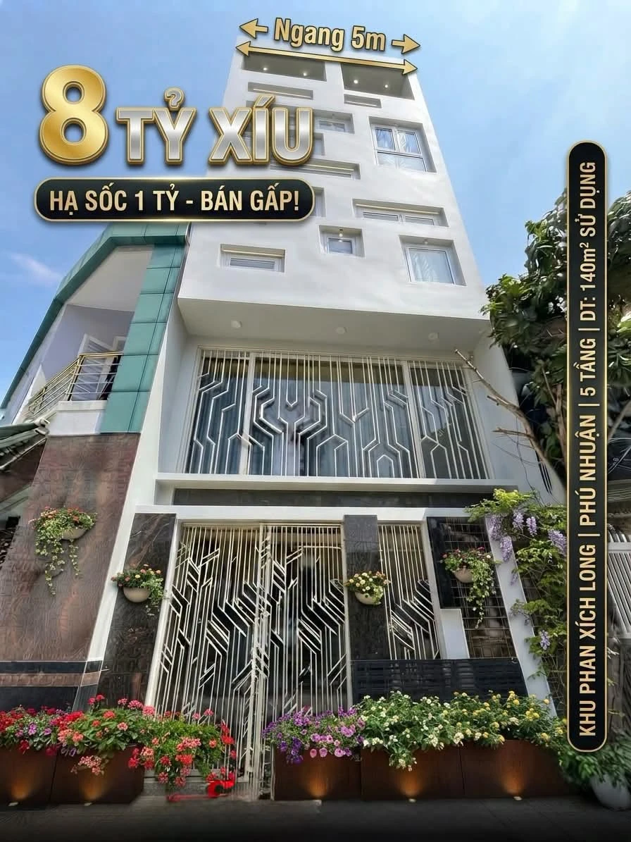 Bán nhà 5 tầng 4 phòng ngủ, 140m2 sử dụng, hẻm ô tô khu Phan Xích Long, Phú Nhuận - Ảnh 1