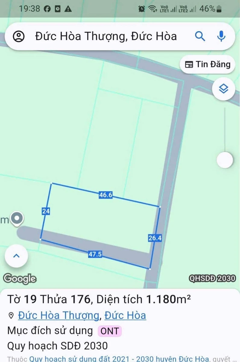 Bán lô đất 2 mặt tiền 1214m2 Đức Hoà Thượng, Hóc Môn - Ảnh thu nhỏ 5