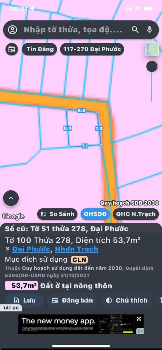 Bán đất 2 mặt tiền Đại Phước 53,7m² - 980 triệu - Ảnh thu nhỏ 2